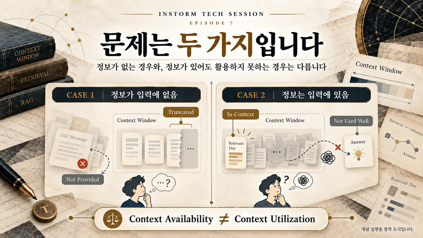입력에 정답이 없는 경우와 정답이 있어도 활용하지 못하는 경우의 비교